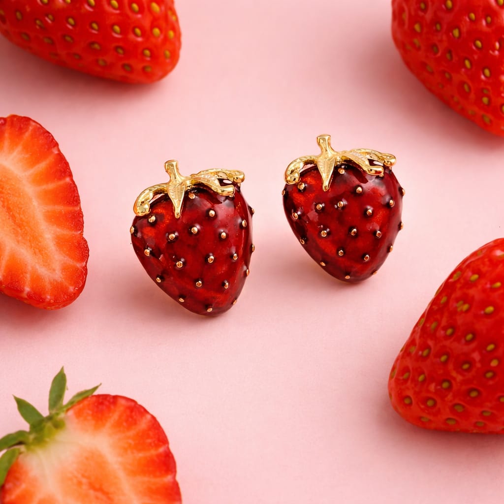Ruby Berry Stud Earrings