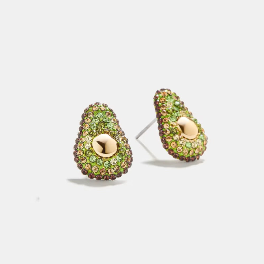 Avocado Sparkle Stud Earrings