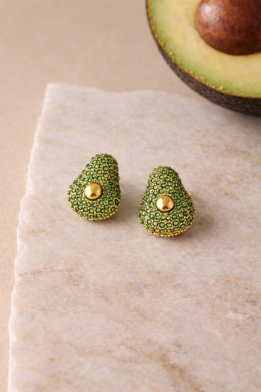 Avocado Sparkle Stud Earrings