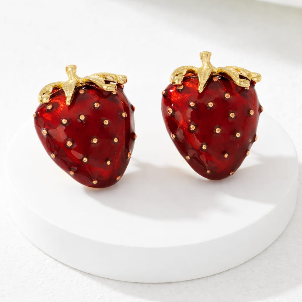 Ruby Berry Stud Earrings