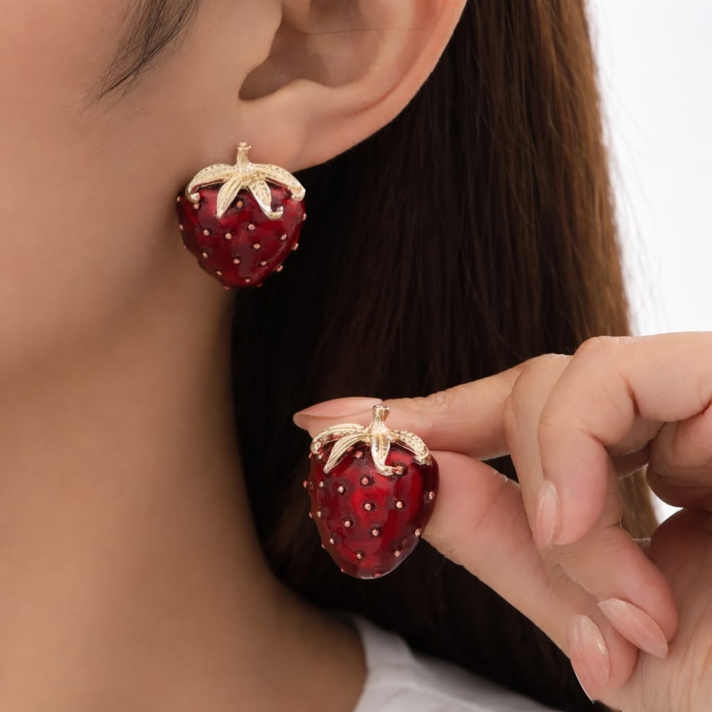 Ruby Berry Stud Earrings