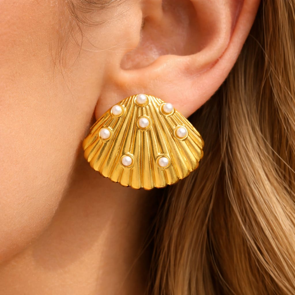 Seashell Glow Studs