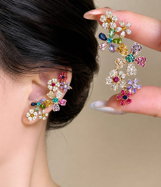 Crystal Garden Bloom Ear Cuff