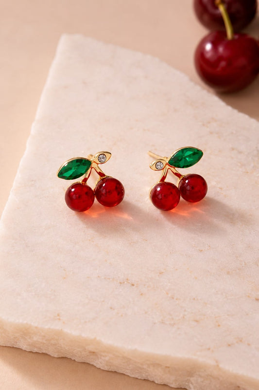 Cherry Pop Crystal Stud Earring