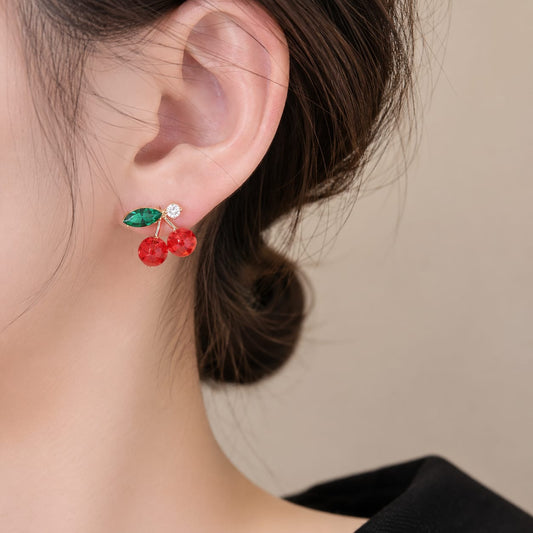 Cherry Pop Crystal Stud Earring