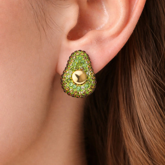 Avocado Sparkle Stud Earrings