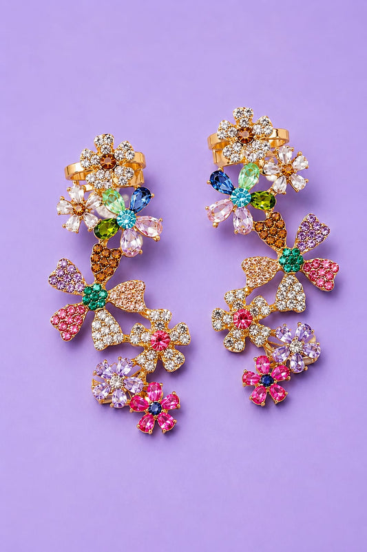 Crystal Garden Bloom Ear Cuff